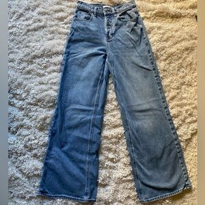 PACSUN medium wash high waisted wide leg jeans